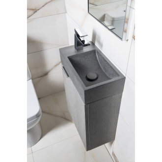 CREST L betónové umývadlo vrátane výpuste, 40x22 cm, čierny granit AR403