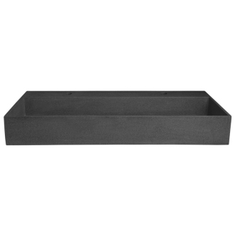 QUADRADO betónové umývadlo vrátane výpuste, 96x44 cm, 2 otvory, čierny granit AR473