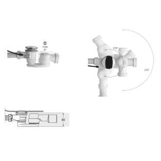 Sifón s prevlečnou matkou 1 1/2&quot;, výška 42mm, biela 71712