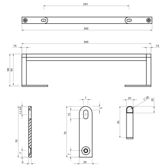 KUBE X držiak uterákov 40cm, chróm PAKUBEX40