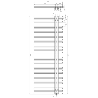 SOPHINA vykurovacie teleso 600x1647mm, čierna mat IR704