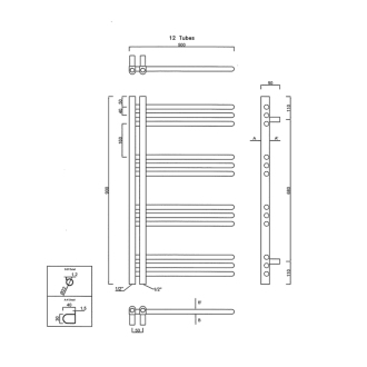 DORLION vykurovacie teleso 500x900mm, čierna mat 1130-20