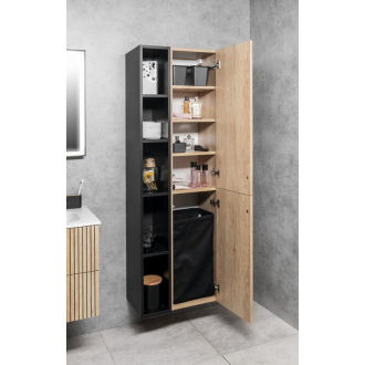 Bielizňový kôš do skrine 310x570x230mm, suchý zips, čierna UPE600B