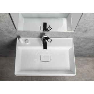 GODIVA umývadlo 68x44cm, liaty mramor, biela GU068