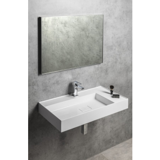 GODIVA umývadlo 83x44cm, liaty mramor, biela GU083L