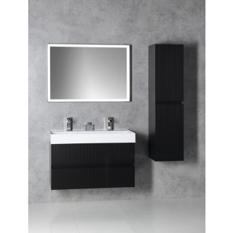 GODIVA umývadlo 96x44cm, 2 otvory pre batériu, liaty mramor, biela GU096-2
