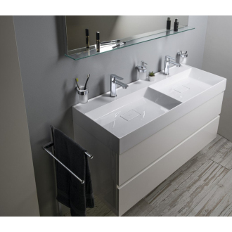 GODIVA dvojumývadlo 119x44cm, liaty mramor, biela GU119