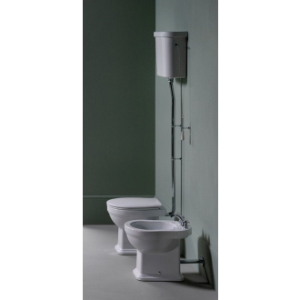 CLASSIC WC misa s nádržkou, spodný odpad, biela-chróm WCSET21-CLASSIC-SO