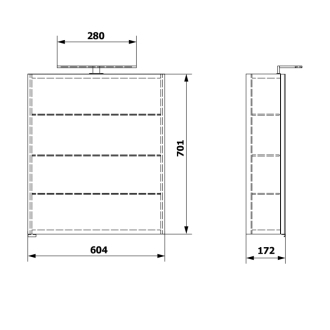 RIWA galerka s LED osvetlením, 60x70x17cm, borovica rustik RIW060-0016