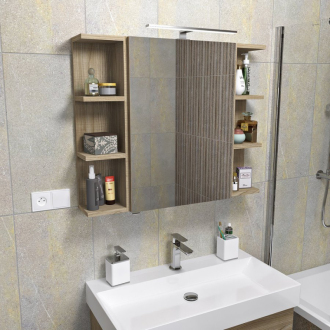 RIWA galerka s LED osvetlením, 60x70x17cm, borovica rustik RIW060-0016