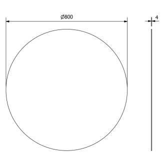 Zrkadlo okrúhle priemer 80cm, 4mm, bez úchytu 22446