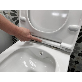 AVVA závesná WC misa Rimless, integrovaná batéria a bidet. spŕška, 35,5x53 cm, biela 100315
