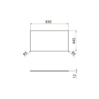 Doska Rockstone 830x12x440mm, biela mat DTR83-0101