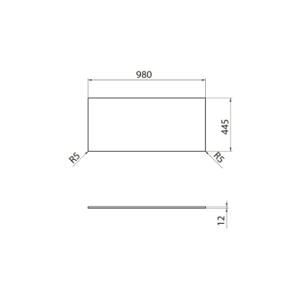 Doska Rockstone 980x12x440mm, biela mat DTR98-0101