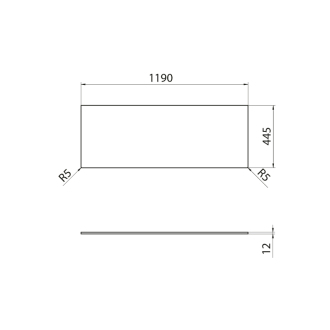 Doska Rockstone 1190x12x440mm, biela mat DTR119-0101