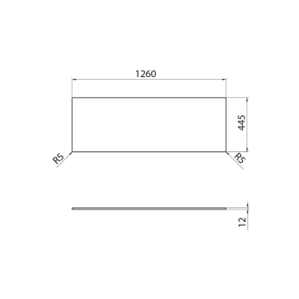 Doska Rockstone 1260x12x440mm, biela mat DTR126-0101