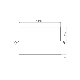 Doska Rockstone 1350x12x440mm, biela mat DTR135-0101