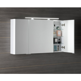 LUCIE galerka s LED osvetlením, 126x70x17cm, biela LU125-0030