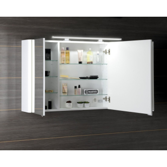 LUCIE galerka s LED osvetlením, 126x70x17cm, biela LU125-0030