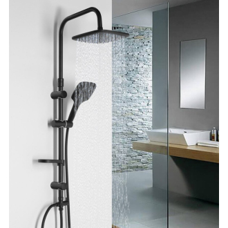 Aqualine KERA sprchový stĺp s napojením na batériu, čierna SL435