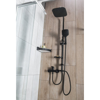 Aqualine KERA sprchový stĺp s napojením na batériu, čierna SL435