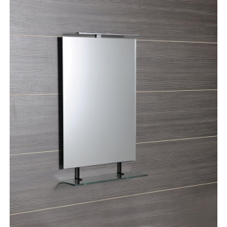 WEGA zrkadlo 800x800mm, s policou, čierna mat 60092-8B