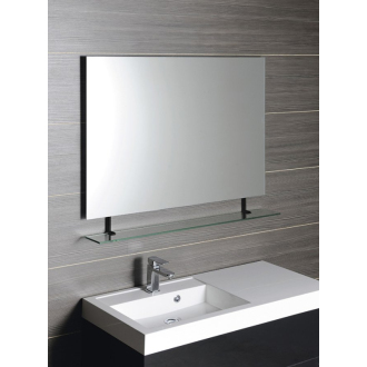 WEGA zrkadlo 900x800mm, s policou, čierna mat 60092-9B