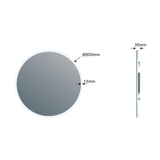 VISO okrúhle LED podsvietené zrkadlo, priemer 60cm VS060