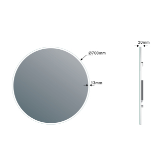 VISO okrúhle LED podsvietené zrkadlo, priemer 70cm VS070