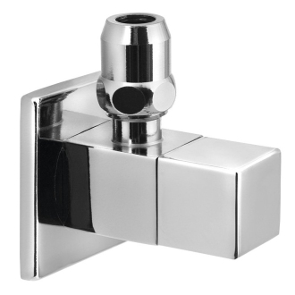 Rohový ventil s rozetou, hranatý, 1/2&quot; x 3/8&quot;, chróm SL111