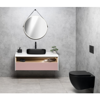 INFINITY OVAL keramické umývadlo na dosku, 55x36 cm, čierna mat 10NF65055-2N