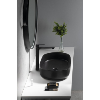 INFINITY OVAL keramické umývadlo na dosku, 55x36 cm, čierna mat 10NF65055-2N