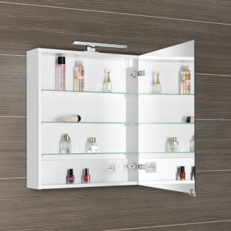 MIRRÓ galerka s LED osvetlením, 60x70x16cm, ľavá/pravá, biela MC060-0030