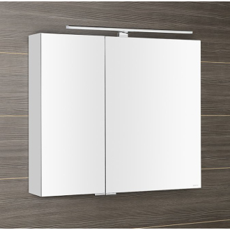 MIRRÓ galerka s LED osvetlením, 80x70x16cm, biela MC080-0030