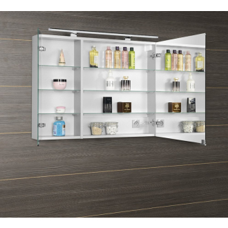 MIRRÓ galerka s LED osvetlením, 90x70x16cm, biela MC090-0030