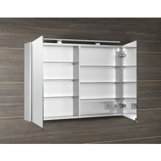 MIRRÓ galerka s LED osvetlením, 100x70x16cm, biela MC100-0030