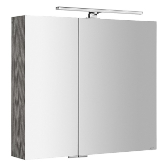 MIRRÓ galerka s LED osvetlením, 80x70x16cm, dub strieborný MC080-0011