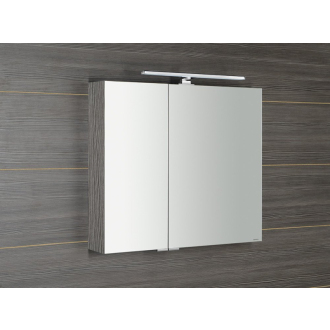 MIRRÓ galerka s LED osvetlením, 80x70x16cm, dub strieborný MC080-0011