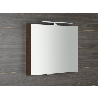 MIRRÓ galerka s LED osvetlením, 80x70x16cm, borovica rustik MC080-0016