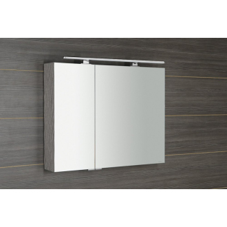 MIRRÓ galerka s LED osvetlením, 90x70x16cm, dub strieborný MC090-0011