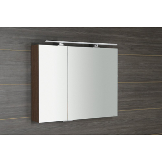 MIRRÓ galerka s LED osvetlením, 90x70x16cm, borovica rustik MC090-0016