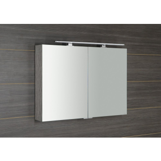 MIRRÓ galerka s LED osvetlením, 100x70x16cm, dub strieborný MC100-0011
