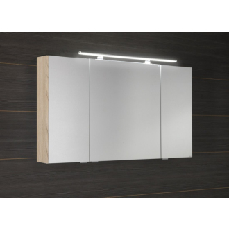 MIRRÓ galerka s LED osvetlením, 3x dvierka, 120x70x16cm, brest bardini MC121-0013