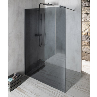 VARIO BLACK jednodielna zástena na inštaláciu k stene, dymové sklo, 1300 mm