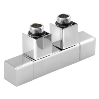 CUBE TWIN pripojovacia sada ventilov pre stredové pripojenie, rozstup 50 mm, chróm CP581S