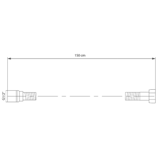 SOFTFLEX hladká sprchová plastová hadica, 150cm, čierna mat 1208-17
