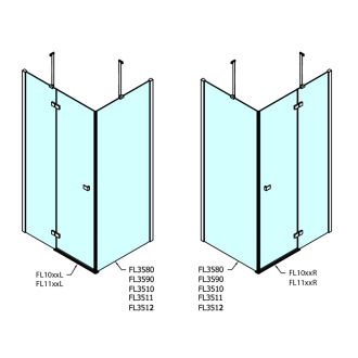 FORTIS LINE obdĺžnikový sprchovací kút 1000x1100 mm, L variant FL1010LFL3511