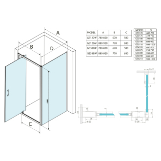 SIGMA SIMPLY štvorcový sprchovací kút pivot dvere 800x800mm L/P variant, Brick sklo