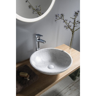 BLOK kamenné umývadlo 42x14 cm, biela carrara mat 2401-42