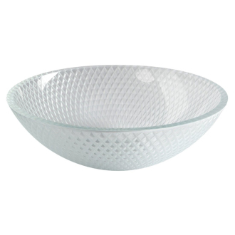 PUKETA sklenené gravírované umývadlo, priemer 42 cm, číra TY165